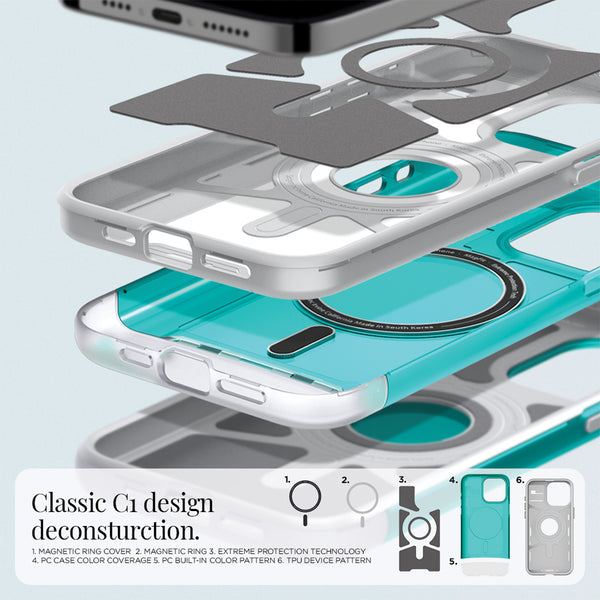 Case iPhone 15 Pro Max Plus Spigen Classic C1 MagSafe Anti Shock Crack