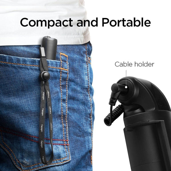 Tongsis Spigen Bluetooth Folding LED Tongkat Selfie Original Stick