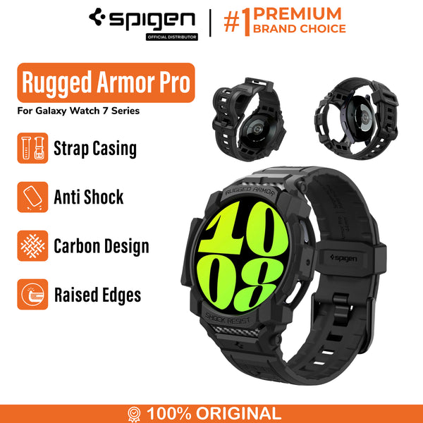 Case Strap Samsung Galaxy Watch 7 44mm/40mm Spigen Rugged Armor Pro Softcase Cover Anti Shock Casing