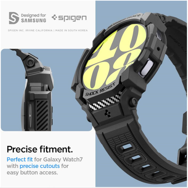 Case Strap Samsung Galaxy Watch 7 44mm/40mm Spigen Rugged Armor Pro Softcase Cover Anti Shock Casing