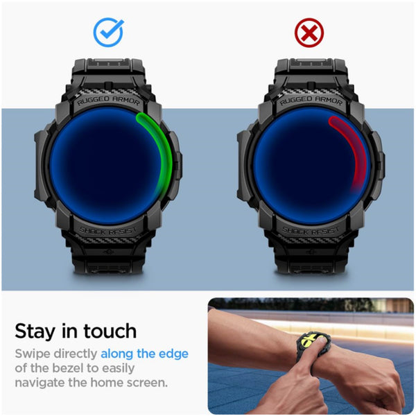 Case Strap Samsung Galaxy Watch 7 44mm/40mm Spigen Rugged Armor Pro Softcase Cover Anti Shock Casing