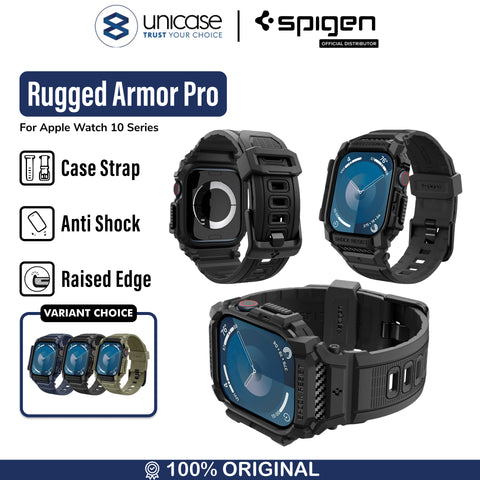 Case Strap Apple Watch Series 10 46mm/42mm Spigen Rugged Armor Pro Carbon Anti Shock Casing iwatch