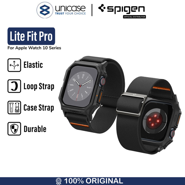 Case Strap Apple Watch Series 10 46mm/42mm Spigen Lite Fit Pro Nylon Loop Design Anti Shock Band