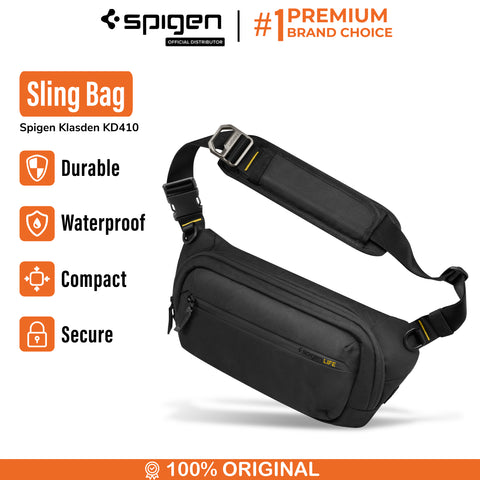 Tas Selempang Bahu Outdoor Spigen Sling Bag Klasden Waterproof Durable Compact Design Anti Air Hitam