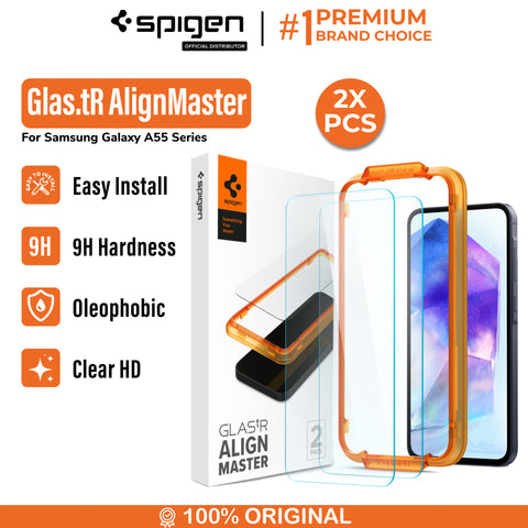 Tempered Glass Samsung Galaxy A55 Spigen GlastR Alignmaster Clear Tray