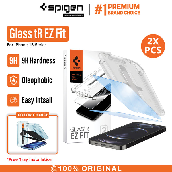 Tempered Glass iPhone 13 Pro Max Mini Spigen EZ Fit Anti Spy / Blue