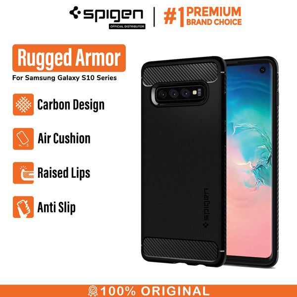 Case Galaxy S10 Lite / S10 Plus / S10 Spigen Carbon Fiber Rugged Armor