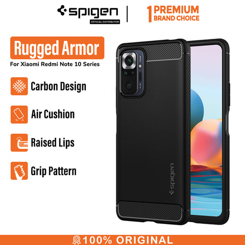 Case Xiaomi Redmi Note 10 /10s/ Pro Max Spigen Rugged Armor Carbon Casing