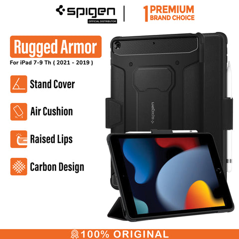 Case iPad 9/ 8/ 7 10.2 (2021/2019) Spigen Rugged Armor Pro Flip Casing