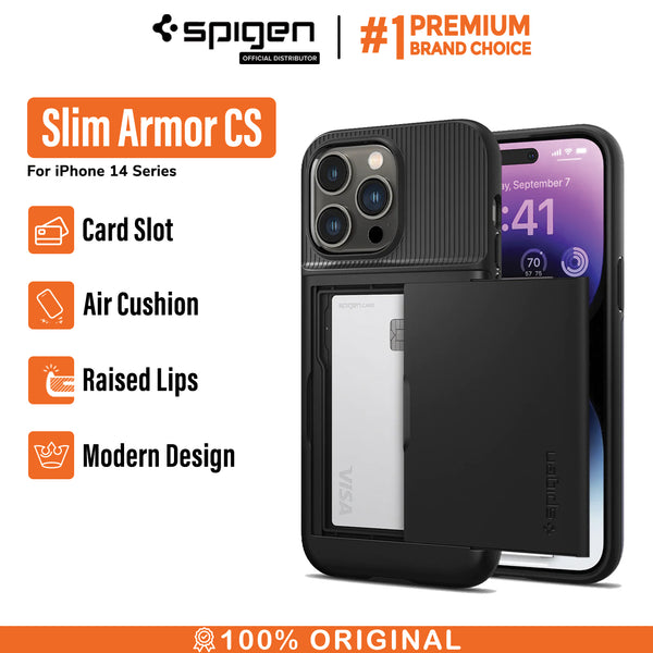 Case iPhone 14 Pro Max Plus Spigen Slim Armor Card Slot Matte Wallet