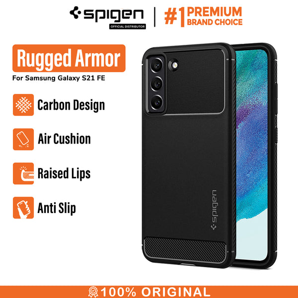 Case Samsung Galaxy S21 FE Spigen Rugged Armor Carbon Fiber TPU Casing