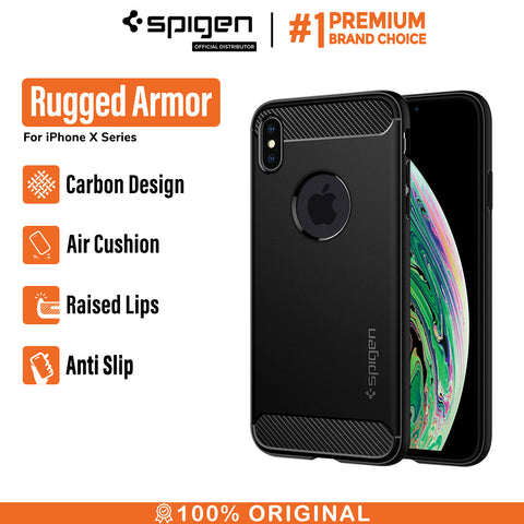 Case iPhone XS Max / XS / X / XR Case Spigen Carbon Fiber Rugged Armor Casing