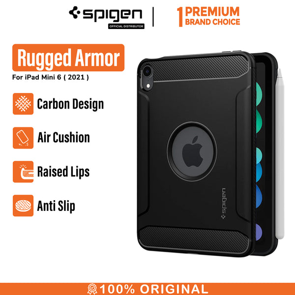 Case iPad Mini 6 8.3 (2021) Spigen Rugged Armor Carbon TPU Slim Casing