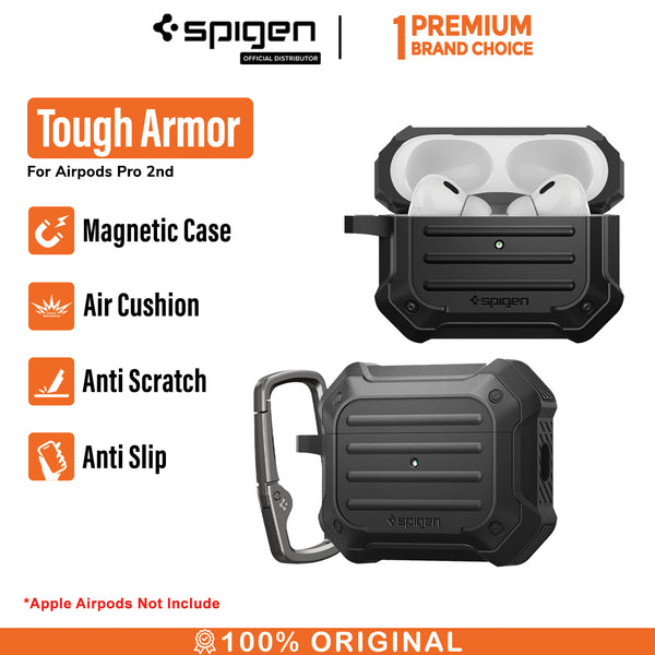 Case Airpods Pro 2 Spigen Tough Armor Anti Shock Hard Drop Hook Casing