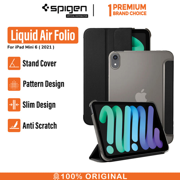 Case iPad Mini 6 2021 Spigen Liquid Air Folio Stand Flip Cover Casing