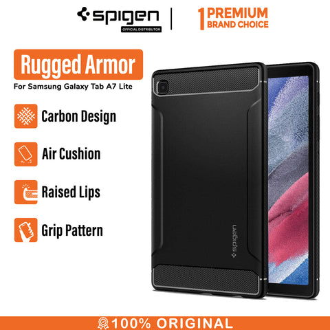 Case Samsung Galaxy Tab A7 Lite Spigen Rugged Armor Carbon TPU Casing
