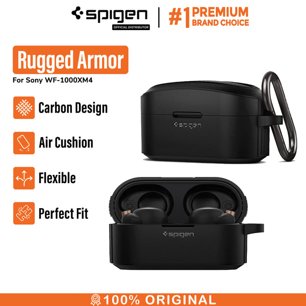Case Sony WF-1000XM4 Spigen Rugged Armor Carbon Fiber Cover Casing