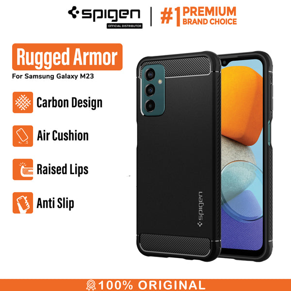 Case Samsung Galaxy M23 5G Spigen Rugged Armor Softcase Carbon Casing
