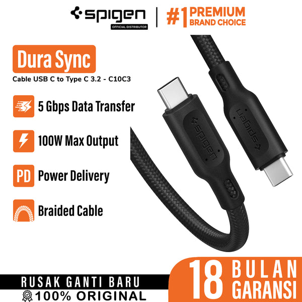 Cable USB C to Type C 3.2 Spigen 100W C10C3 Dura Sync QC Fast Charging