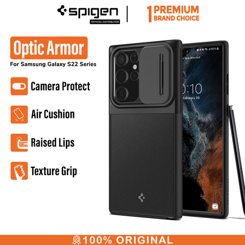 Case Samsung Galaxy S22 Ultra Plus 5G Spigen Optik Armor Camera Casing