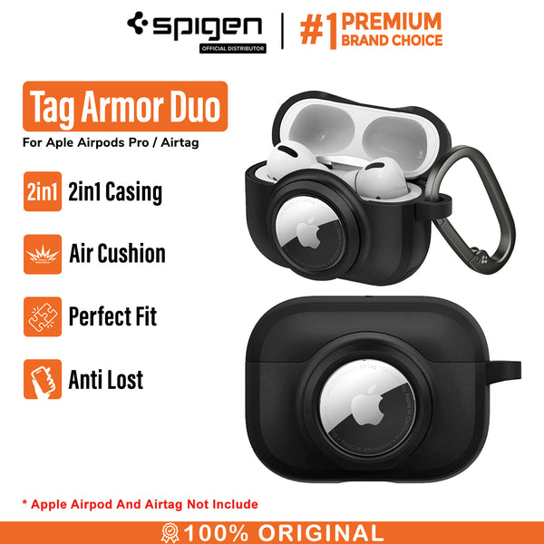 Case AirPods Pro /Airtag Spigen Tag Armor Duo Protective 2 in 1 Casing