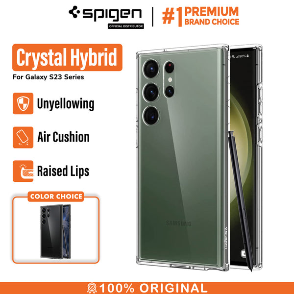 Case Samsung Galaxy S23 Ultra Plus Spigen Crystal Hybrid Clear Casing