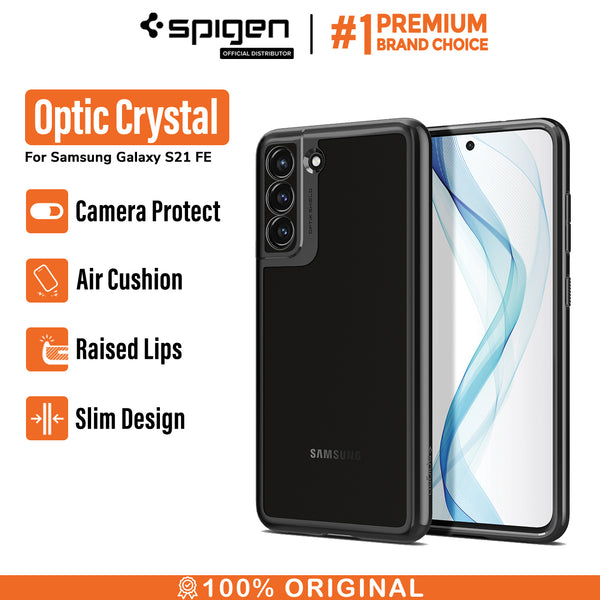 Case Samsung Galaxy S21 FE Spigen Optik Crystal Anti Crack Soft Casing