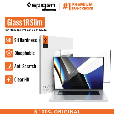Tempered Glass Macbook Pro M1 14 /16 2021 Spigen Glas tR Slim FC Clear