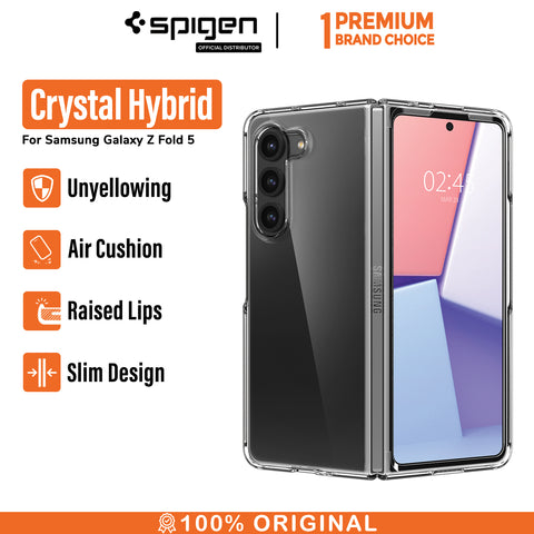 Case Samsung Galaxy Z Fold 5 Spigen Crystal Hybrid Clear Cover Casing