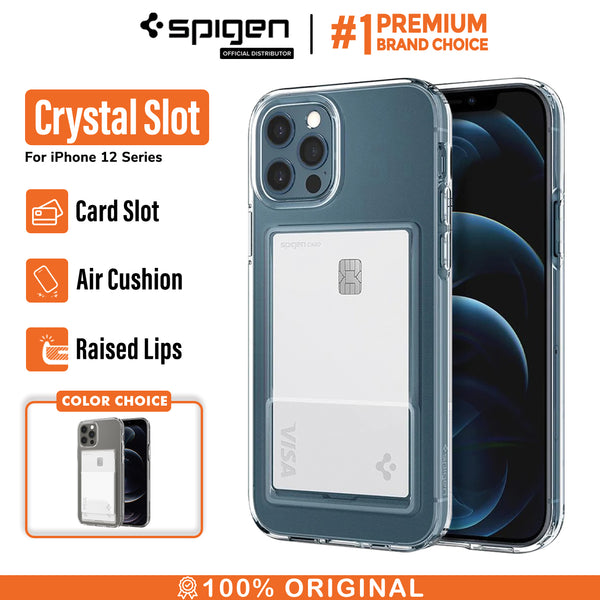 Case iPhone 12 Pro Max 12 Mini Spigen Crystal Card Slot Clear Casing