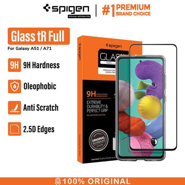 Tempered Glass Samsung Galaxy A51 / A71 Spigen Glas tR Full Cover Anti Gores Screen Protector