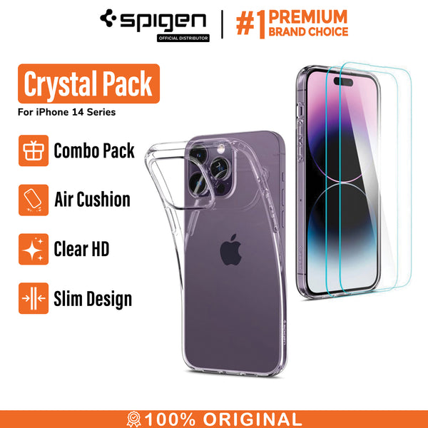 Case / Tempered Glass iPhone 14 Pro Max Plus Spigen Crystal Pack Clear