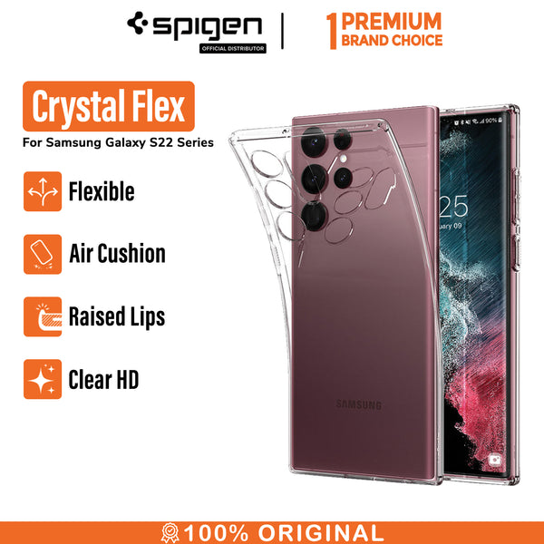 Case Samsung Galaxy S22 Ultra Plus Spigen Crystal Flex Clear Casing