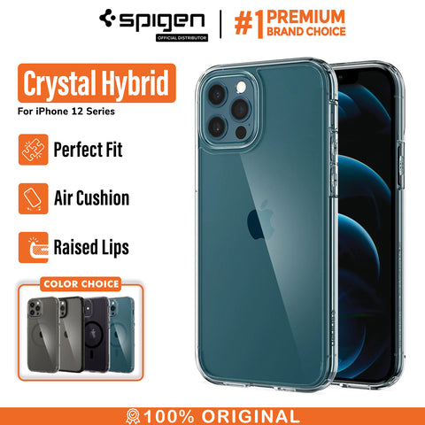 Case iPhone 12 Pro Max 12 Mini Spigen Crystal Hybrid Anti Crack Casing