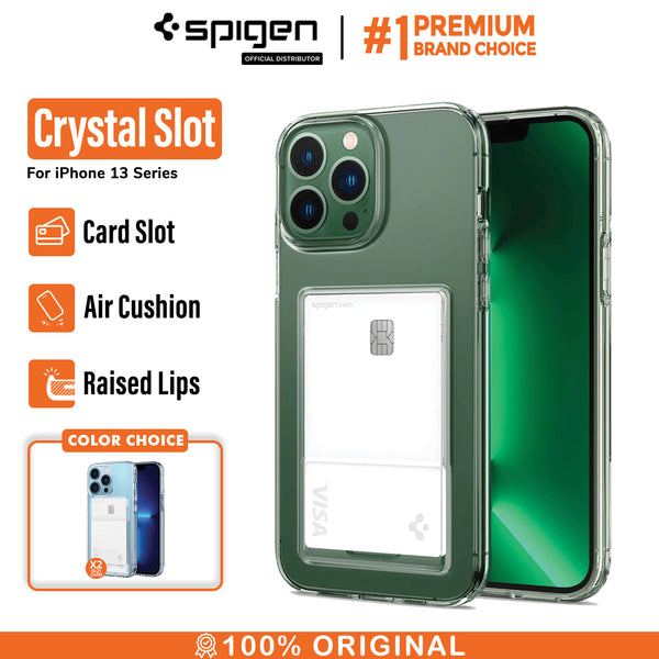 Case iPhone 13 Pro Max 13 Mini Spigen Crystal Card Slot Clear Casing