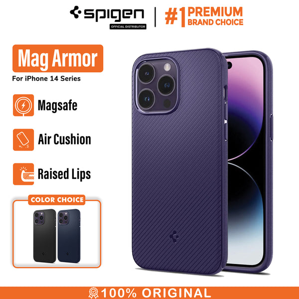 Case iPhone 14 Pro Max Plus Spigen Mag Armor MagSafe Matte Slim Casing