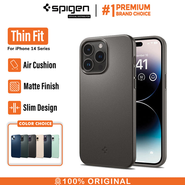 Case iPhone 14 Pro Max Plus Spigen Thin Fit Slim Hybrid Matte Casing