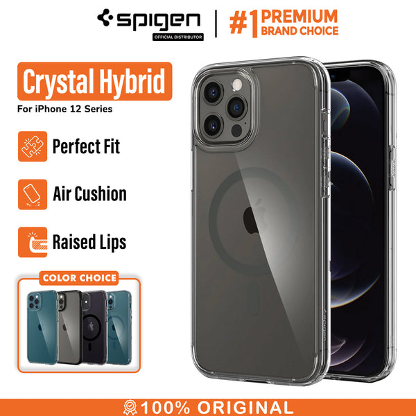 Case iPhone 12 Pro Max 12 Mini Spigen Crystal Hybrid Anti Crack Casing