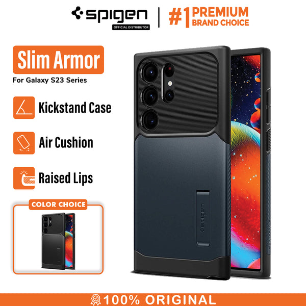 Case Samsung Galaxy S23 Ultra Plus Spigen Slim Armor Stand Shockproof