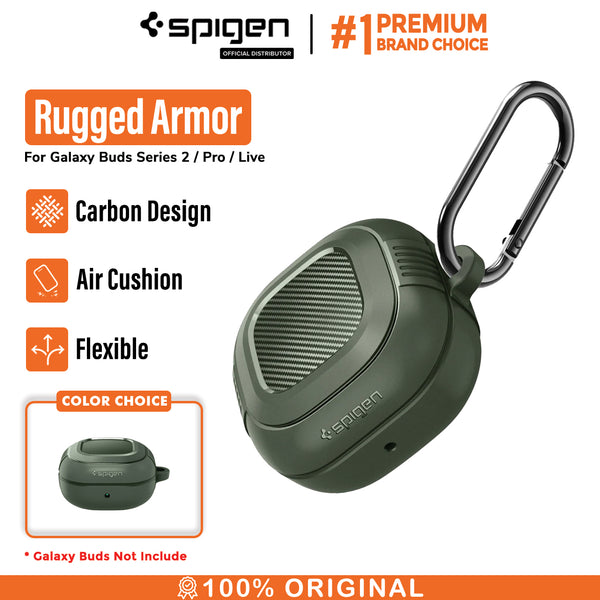 Case Samsung Galaxy Buds 2 / Pro / Live Spigen Rugged Armor Carbon Cover Casing