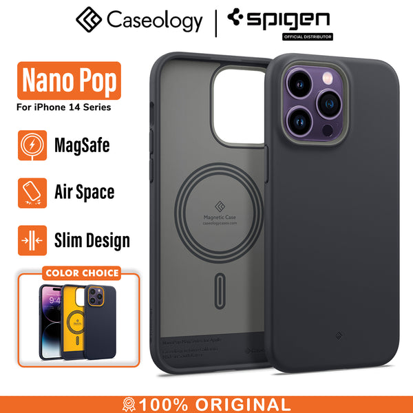Case iPhone 14 Pro Max Plus Caseology by Spigen Nano Pop Leather MagSafe Casing