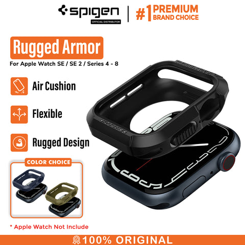 Case Apple Watch 9/8/7/SE 2 45/44/41/40mm Spigen Rugged Armor Softcase