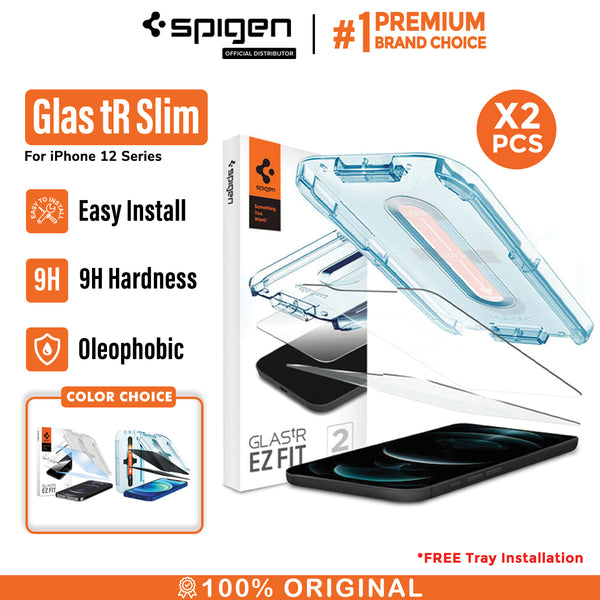 Tempered Glass iPhone 12 / Pro / Max / Mini Spigen Glas tR EZ Fit Anti Gores Screen Protector