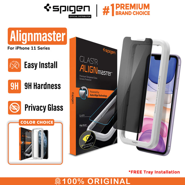 Tempered Glass iPhone 11 Pro Max / 11 Pro / 11 / XS Max XS X XR Spigen AlignMaster Glas tR with Tray