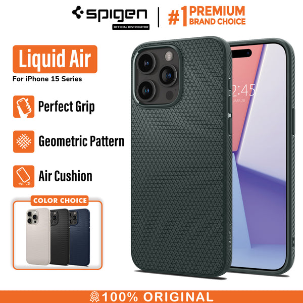 Case iPhone 15 Pro Max Plus Spigen Liquid Air Matte Soft Cover Casing