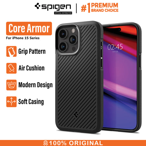 Case iPhone 15 Pro Max Plus Spigen Core Armor Soft Matte Cover Casing