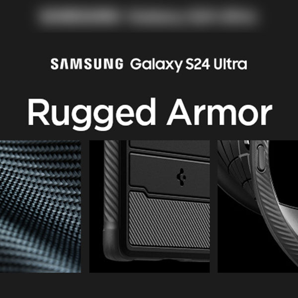 Case Samsung Galaxy S24 Ultra Plus Spigen Rugged Armor Carbon Casing