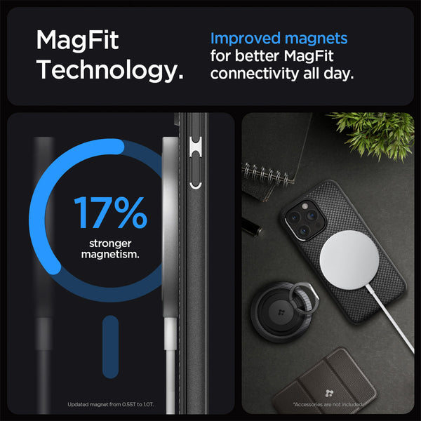 Case iPhone 15 Pro Max Plus Spigen Mag Armor MagSafe Matte Shockproof