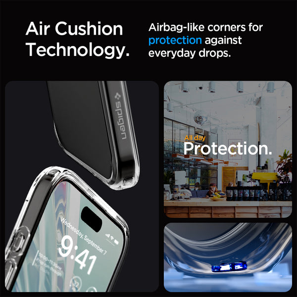 Case iPhone 15 Pro Max Plus Spigen Crystal Hybrid Slim Clear Casing