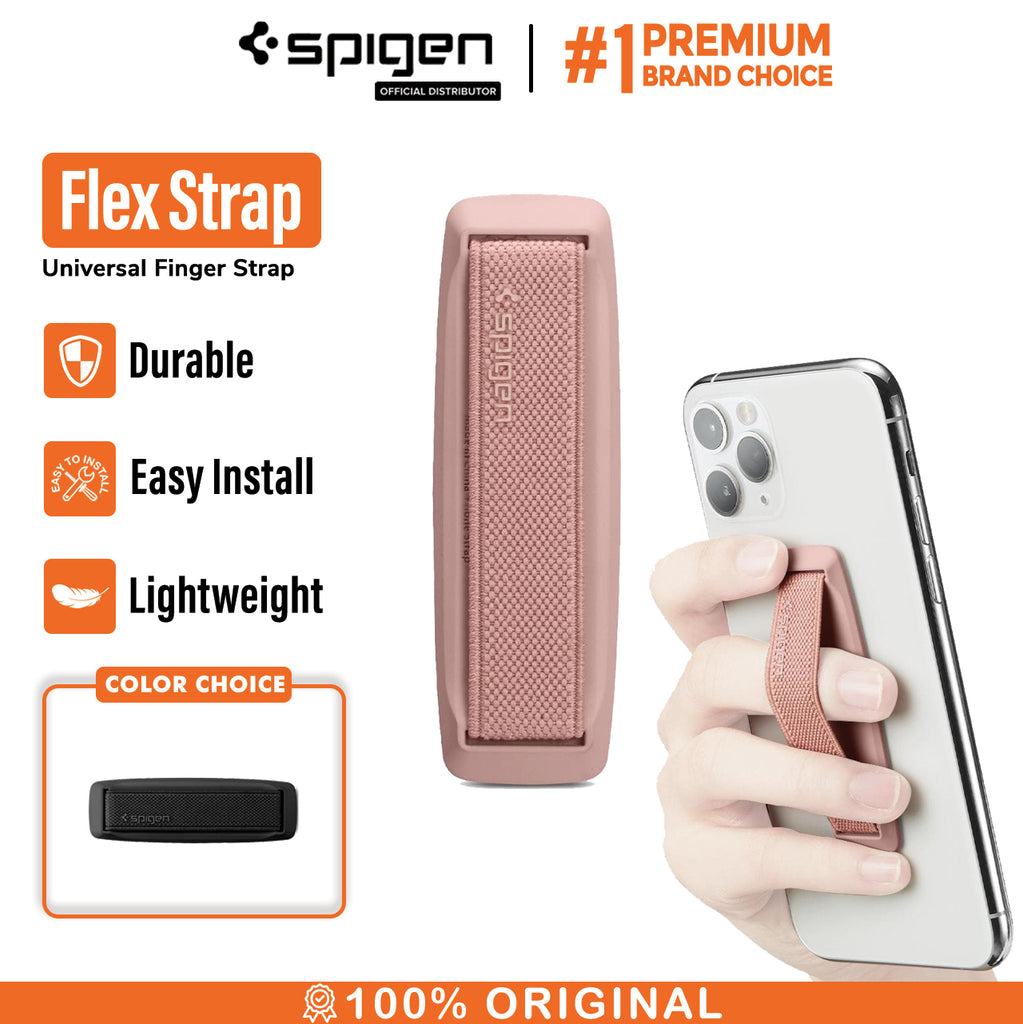 Spigen Flex Strap/Phone Grip/Holder/Sangle Téléphone Compatible avec Tous  Les téléphones et tablettes - Noir